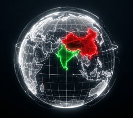 Global Map with China and India highlighted