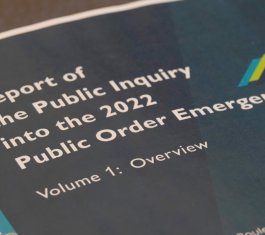 Picture of the 1st volume of the Emergencies Act Report