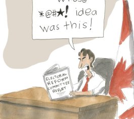 Canadian PM Justin Trudeau screams in anger while reading the Electoral Reform Committee Report when he didn't get what he wanted