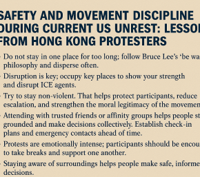 Safety tips for US  protestors, from Hong Kong 