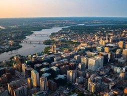 Aerial view of the City of Ottawa, Capital of Canada