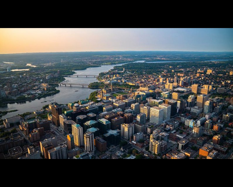 Aerial view of the City of Ottawa, Capital of Canada