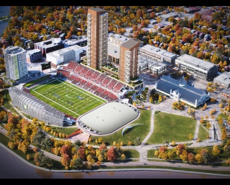 Artists rendition of Lansdowne Park 2.0 in Ottawa, Canada