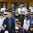 Ukrainian children pictured with their Russian abductors
