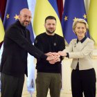 Ukrainian President Zelenskyy with EU leaders; c/o NBC News