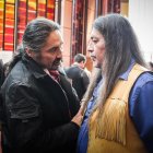 Chief Allan Adam (left) from the Athabasca Fort Chipewyan First Nation chats with Grand Chief Serge Simon from the Mohawks of Kanesatake at a Special Chiefs Assembly in Gatineau, Que., on Dec. 8, 2016. Photo by Mike De Souza